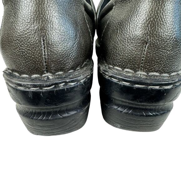 B.O.C. Brown Pewter Shiny Slip On Low Heeled Comfort Shoes Clogs Sz EU 42 US 10 - Picture 6 of 10